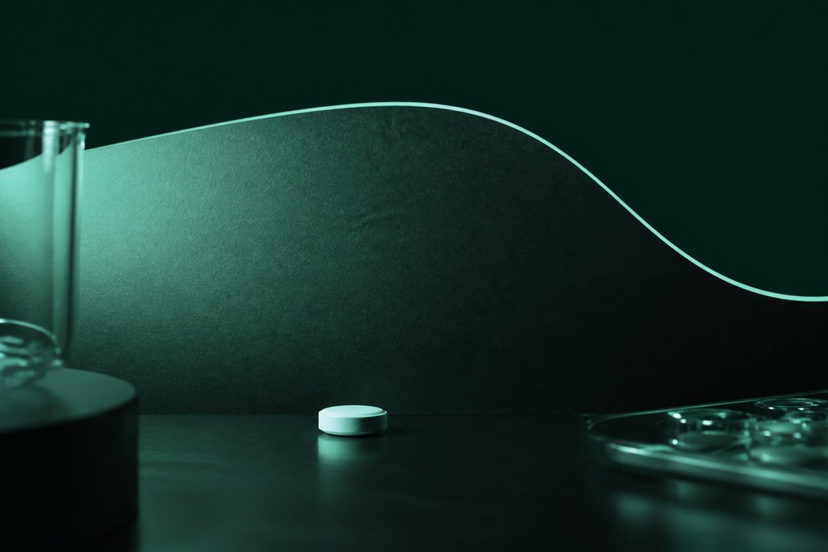 Forest-green still life: half-life wave, small tablet