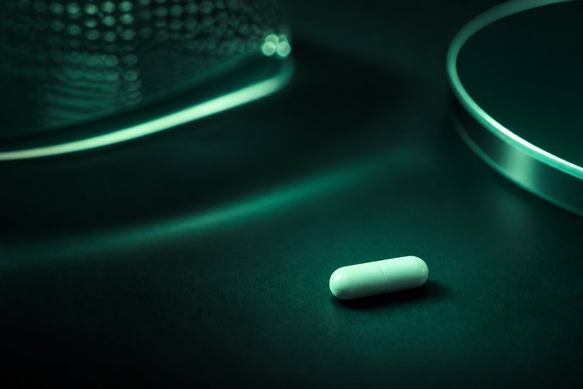 Forest-green still life: one or two daily slots, DR capsule